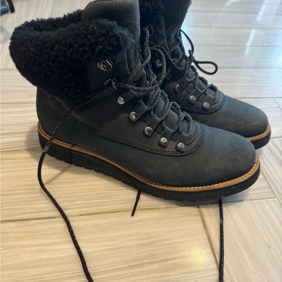 Cole Haan GrandExplore Genuine Shearling Trim Waterproof Hiking Boots - Picture 2 of 4